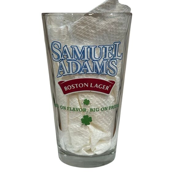 Samuel Adams Boston Lager Perfect Pint 3 Leaf Clover Beer Glass - Picture 9 of 9